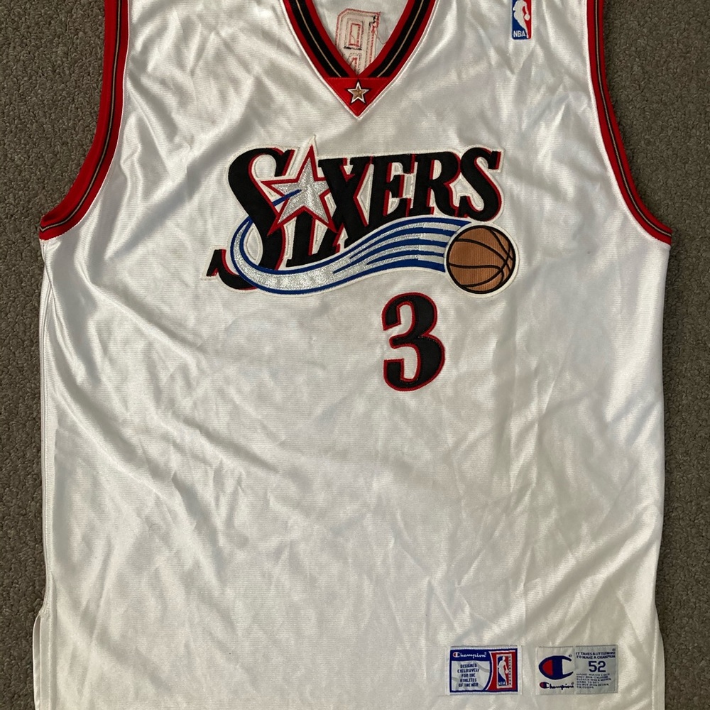 AUTHENTIC Allen Iverson 76ers jersey Sz 52 (2XL)